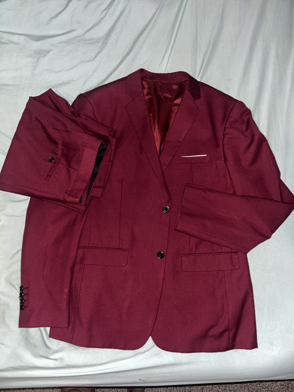 Burgundy two piece suit
